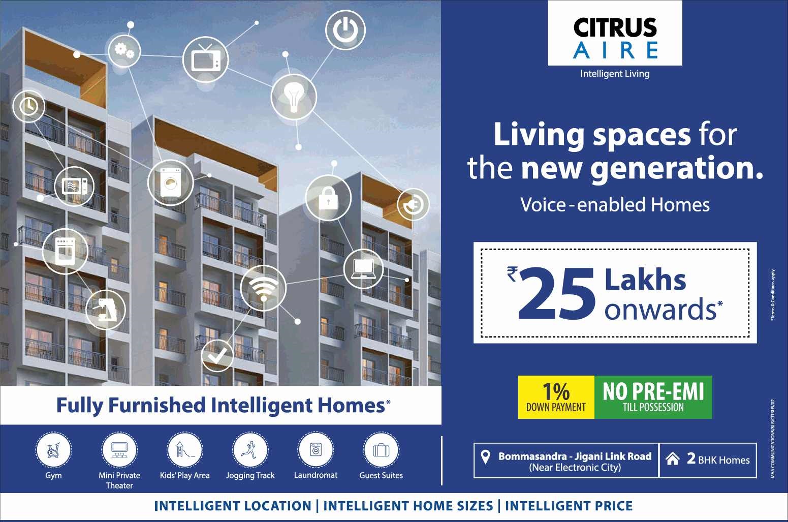 Living spaces for the new generation at Citrus Aire in  Bangalore Update